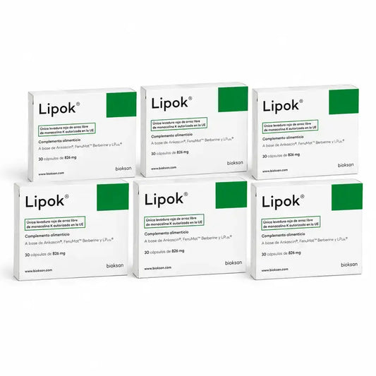 Lipok Nahrungsergänzungsmittel, Packung mit 6 x 30 Kapseln