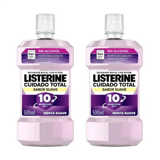 Listerine Duplo Total Care Mundspülung Mildes Aroma, 2 x 500 Ml