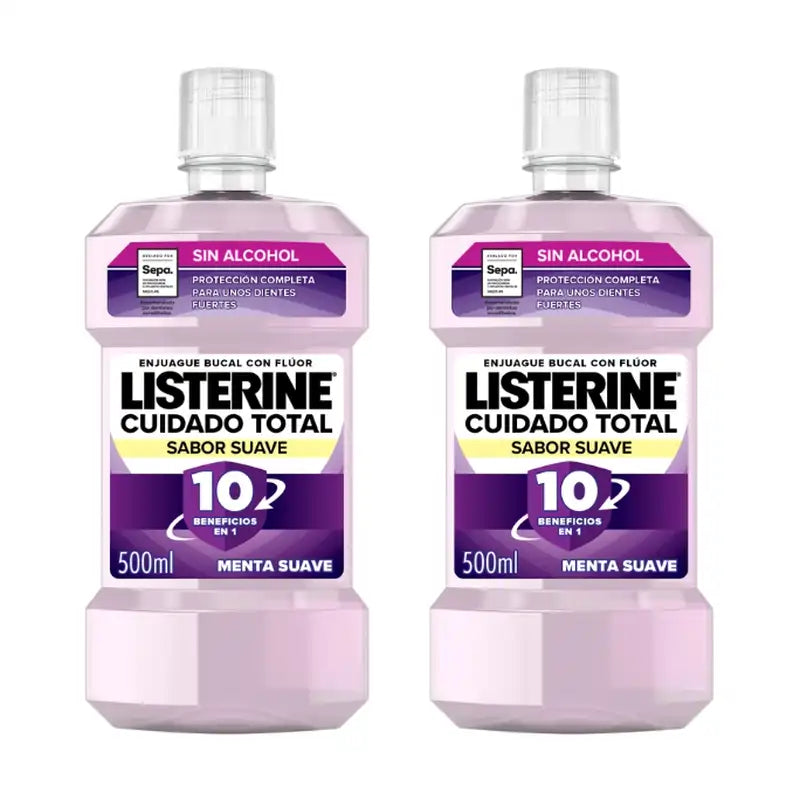 Listerine Duplo Total Care Mundspülung Mildes Aroma, 2 x 500 Ml