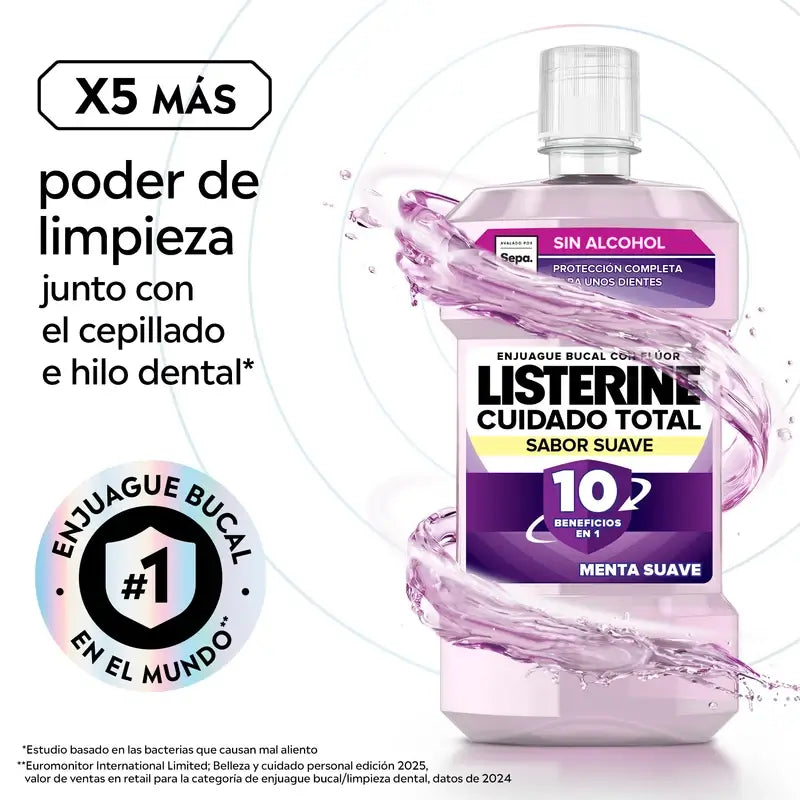 Listerine Duplo Total Care Mundspülung Mildes Aroma, 2 x 500 Ml