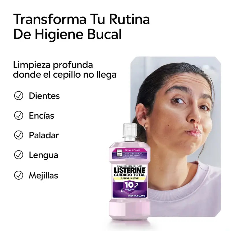 Listerine Duplo Total Care Mundspülung Mildes Aroma, 2 x 500 Ml