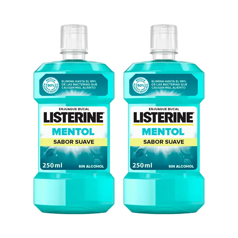 Listerine Duplo, Mildes Aroma Menthol Mundwasser, 2 x 250 Ml