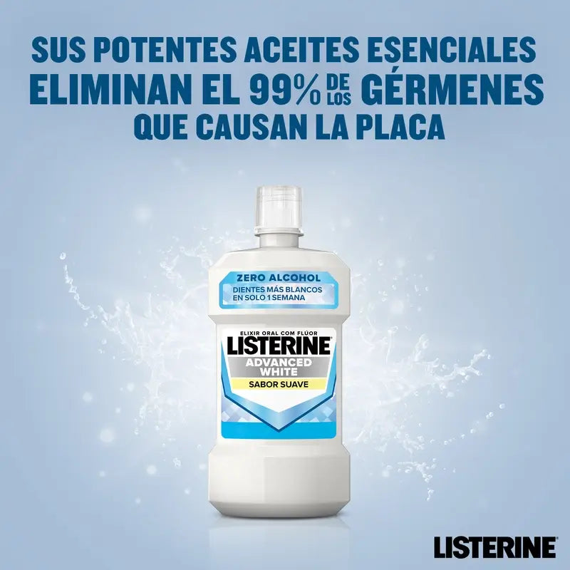Listerine Mundspülung, Advanced Whitening, alkoholfrei, Milde Minze, 500 ml