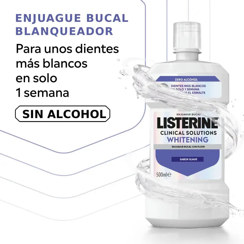Listerine Mundspülung, Advanced Whitening, alkoholfrei, Milde Minze, 500 ml
