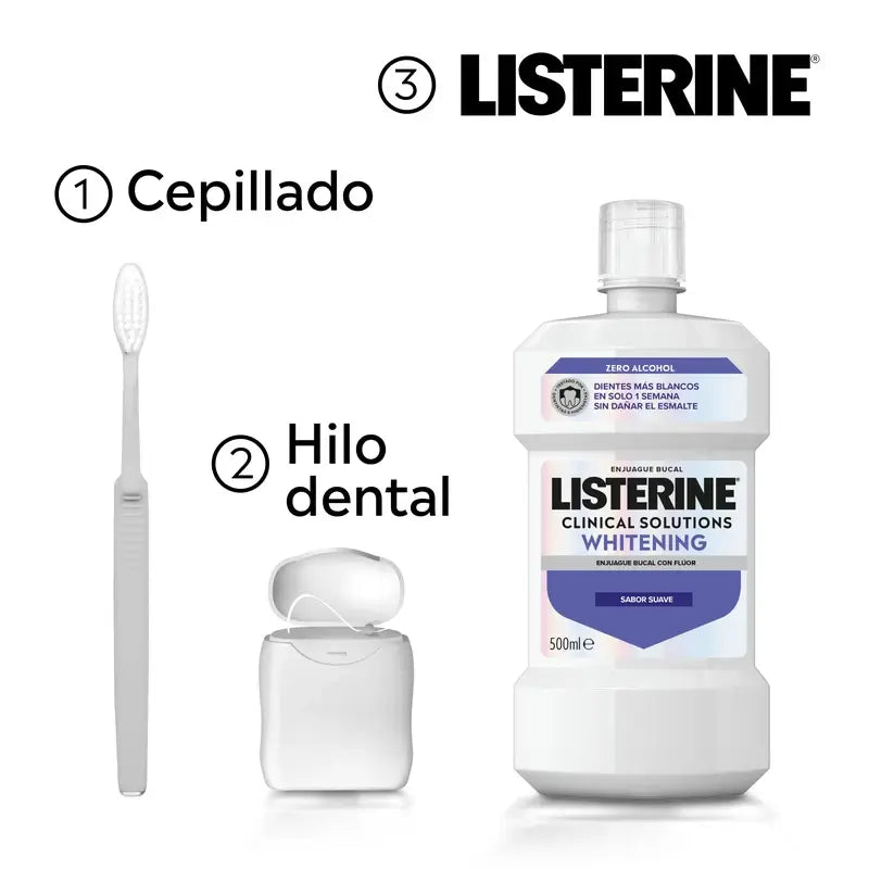 Listerine Mundspülung, Advanced Whitening, alkoholfrei, Milde Minze, 500 ml