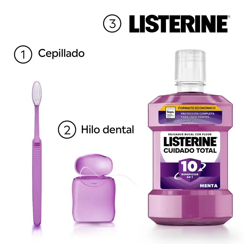 Listerine Total Care Mundspülung, Pfefferminzgeschmack, 1L