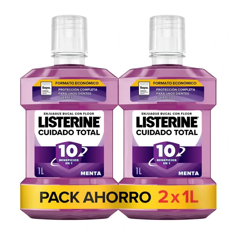 Listerine Total Care Mundspülung Minzgeschmack, 2X1L Pack