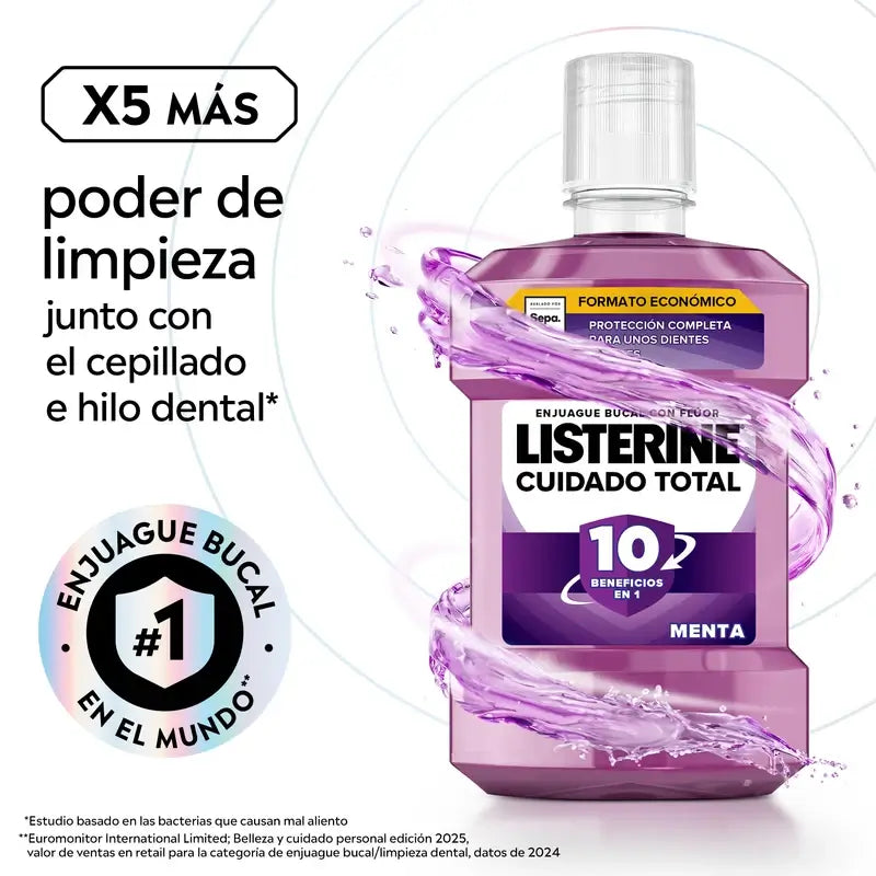 Listerine Total Care Mundspülung Minzgeschmack, 2X1L Pack