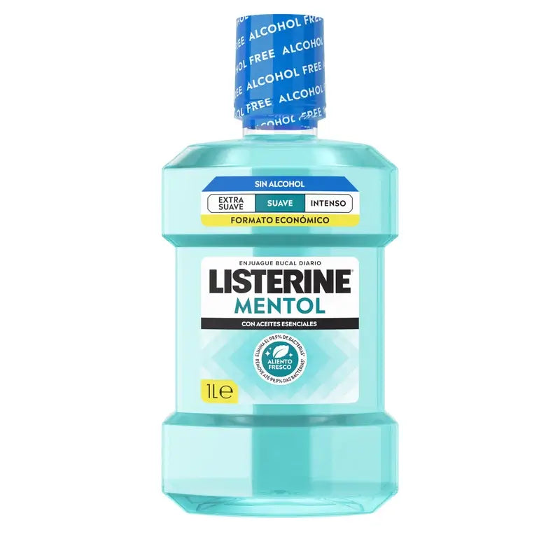 Listerine, Menthol-Mundspülung, 1000 ml, milder Geschmack