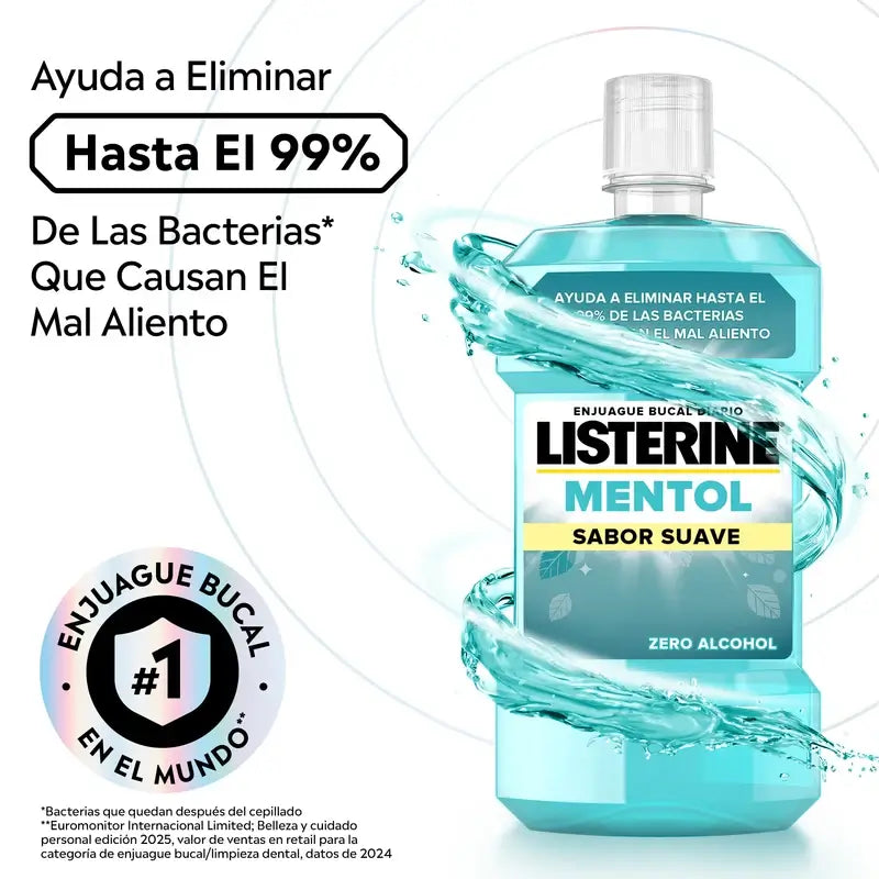 Listerine, Menthol-Mundspülung, 250 ml, milder Geschmack