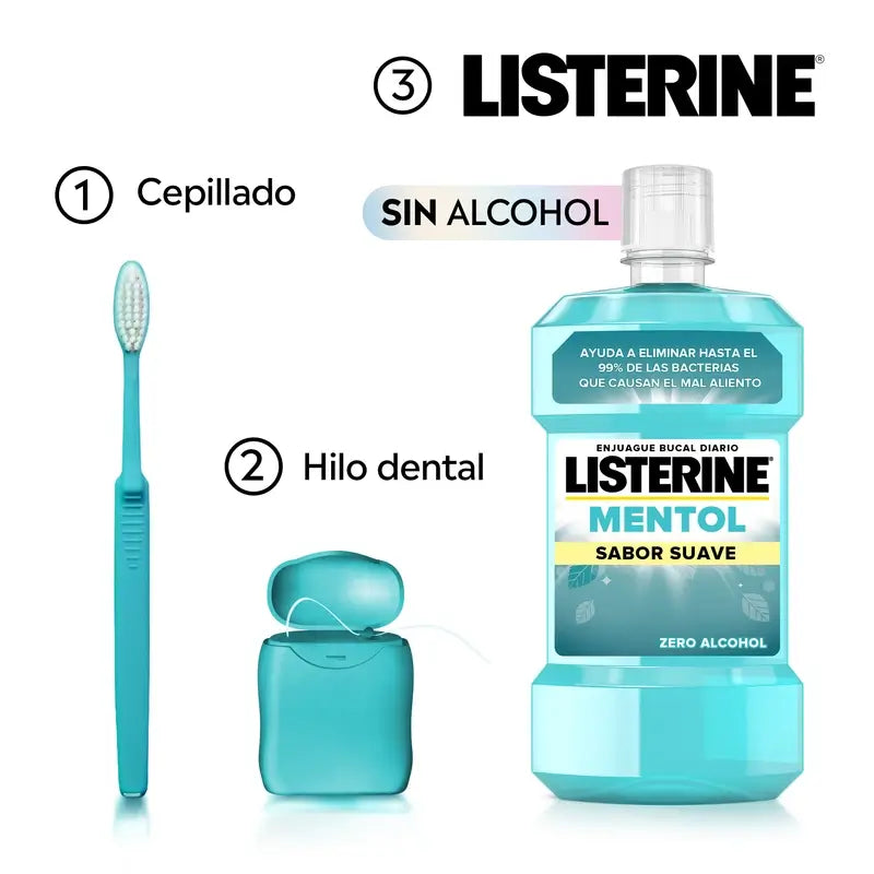 Listerine, Menthol-Mundspülung, 250 ml, milder Geschmack