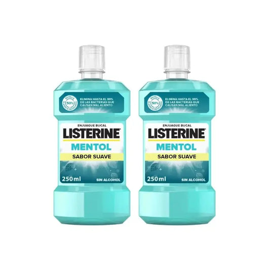 Listerine Mundspülung Menthol Mild Geschmack Packung 2 x 250 ml