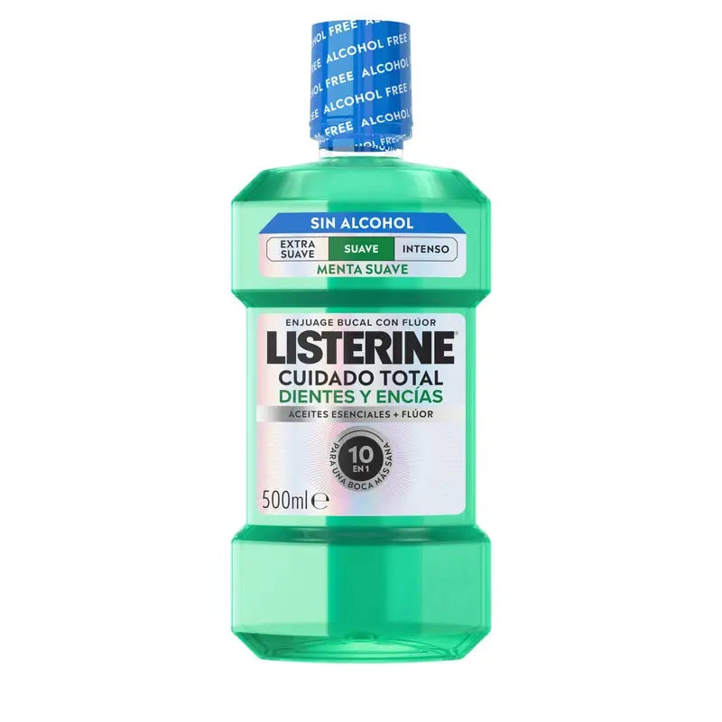 Listerine Mundwasser Alkoholfreies Mundwasser Schutz für Zähne und Zahnfleisch, milder Geschmack, 500 ml