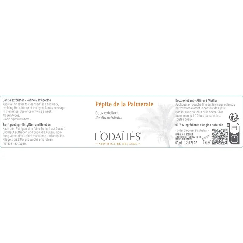 L'Odaïtès Facial Pépite De La Palmeraie - Sanftes Peeling, 60 ml