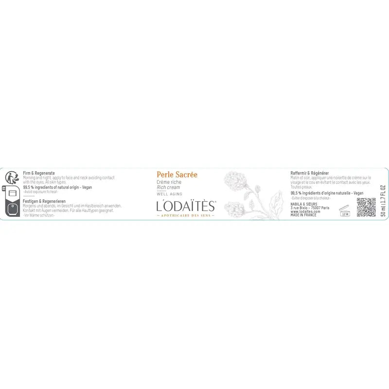 L'Odaïtès Facial Perle Sacré - Reichhaltige Creme, 50 ml