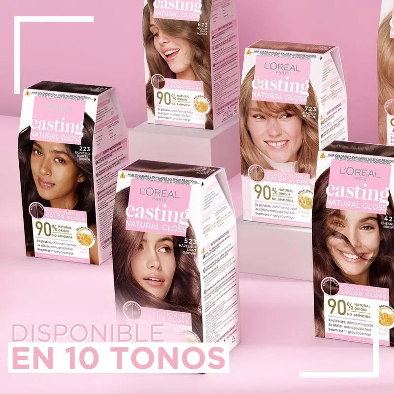 L'Oréal Paris Casting Natural Gloss Colour & Shine Gloss Shade 123 Brownie Black 90% Natural Herkunft.