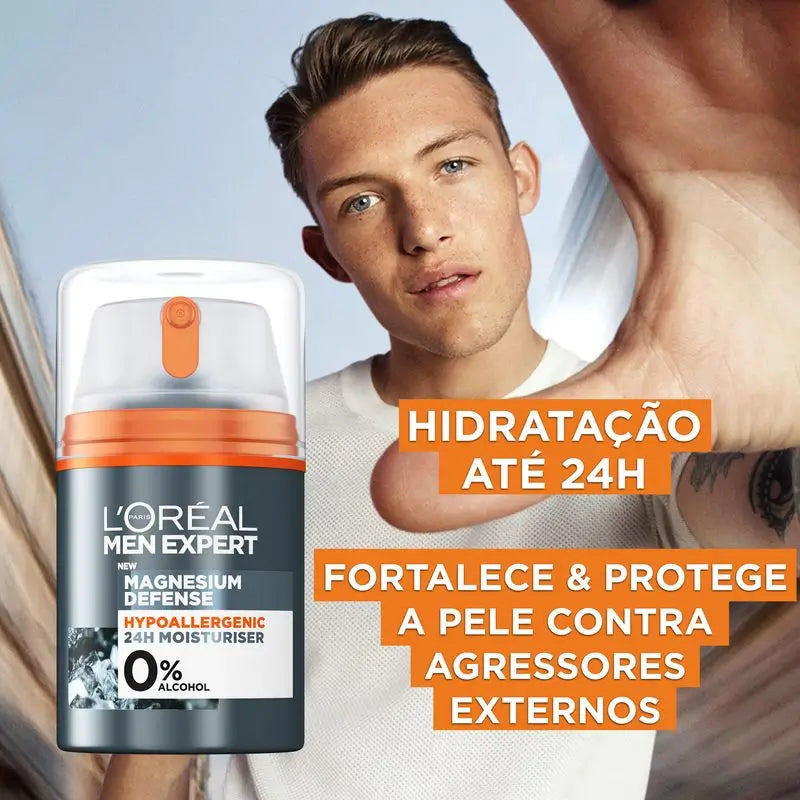 L'Oréal Paris Men Expert Hypoallergene Feuchtigkeitscreme: Magnesium Mineral & Hyaluronsäure