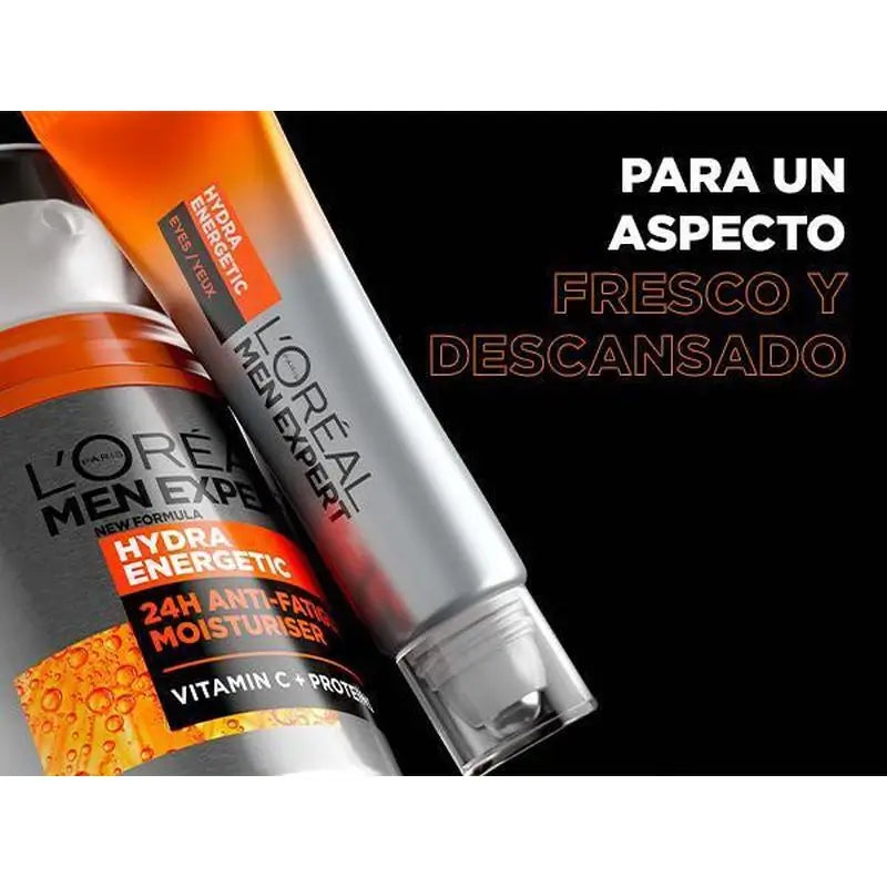 L'Oréal Paris Men Expert Hydra Energetic 24H Anti-Müdigkeit Feuchtigkeitscreme für Männer mit Vitamin C und Protein - 50 ml