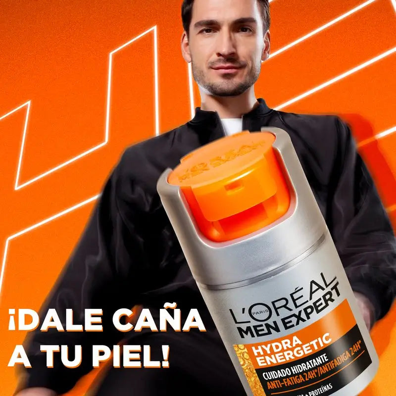 L'Oréal Paris Men Expert Hydra Energetic 24H Anti-Müdigkeit Feuchtigkeitscreme für Männer mit Vitamin C und Protein - 50 ml