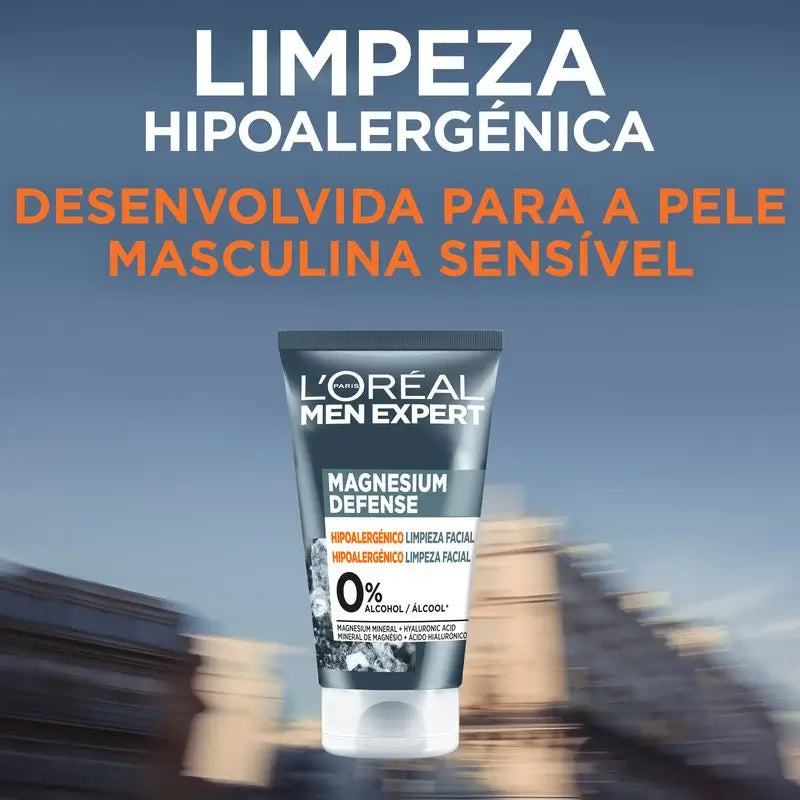 L'Oréal Paris Men Expert Facial Cleansing Magnesium Defense: Hypoallergen, Magnesium-Mineral & Hyaluronsäure