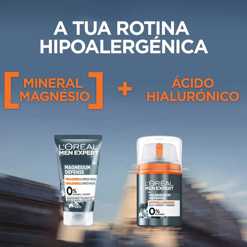 L'Oréal Paris Men Expert Facial Cleansing Magnesium Defense: Hypoallergen, Magnesium-Mineral & Hyaluronsäure