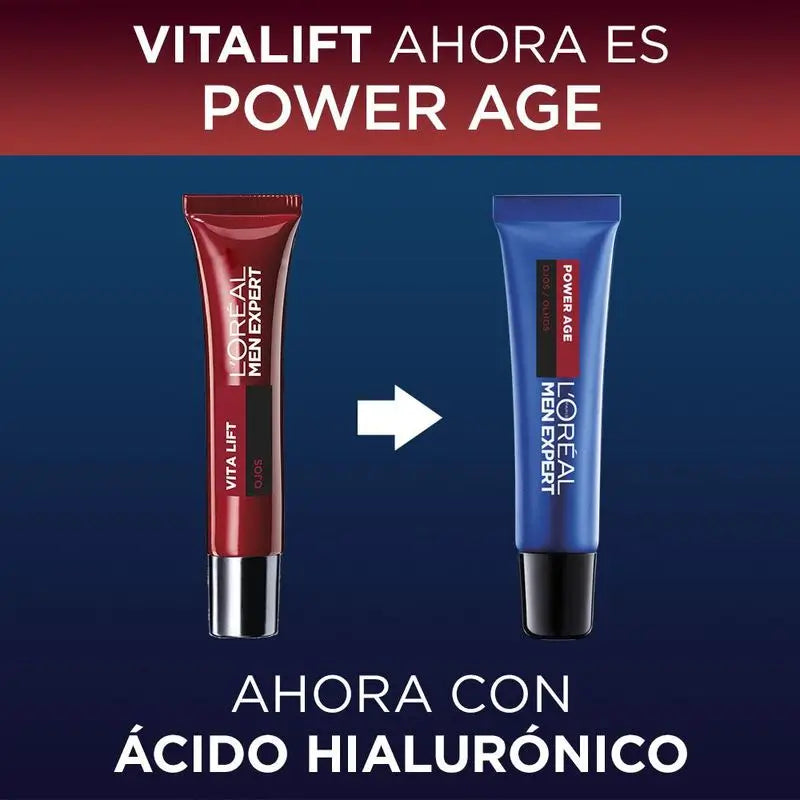 L'Oréal Paris Men Expert Power Age Anti-Ageing Augenkontur mit Hyaluronsäure [Neue Vitalift Packung].
