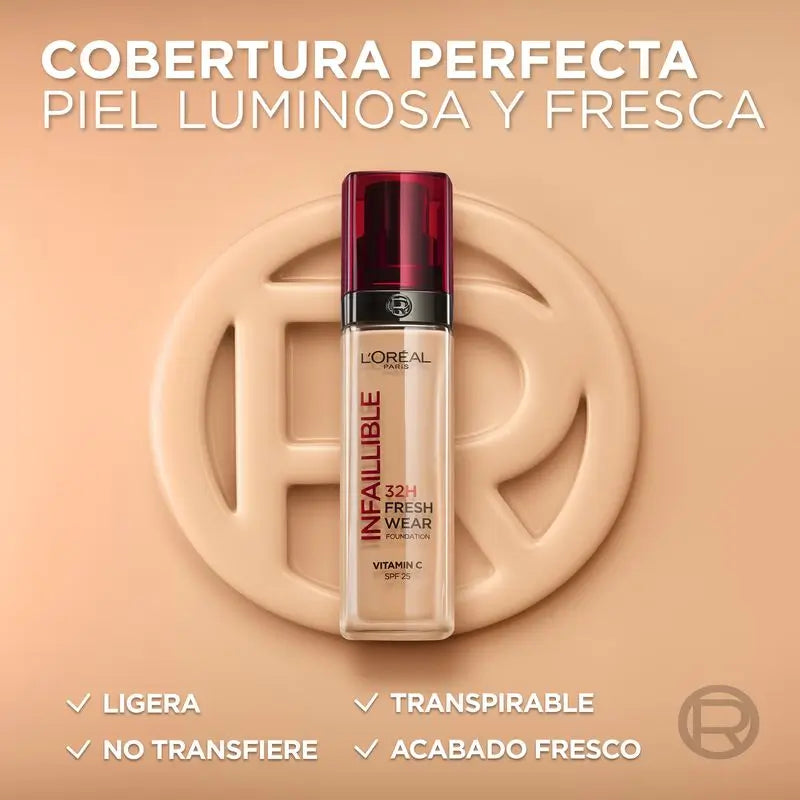 L'Oréal Paris Infaillible Foundation 32H Freshwear 30Ml Farbton 015