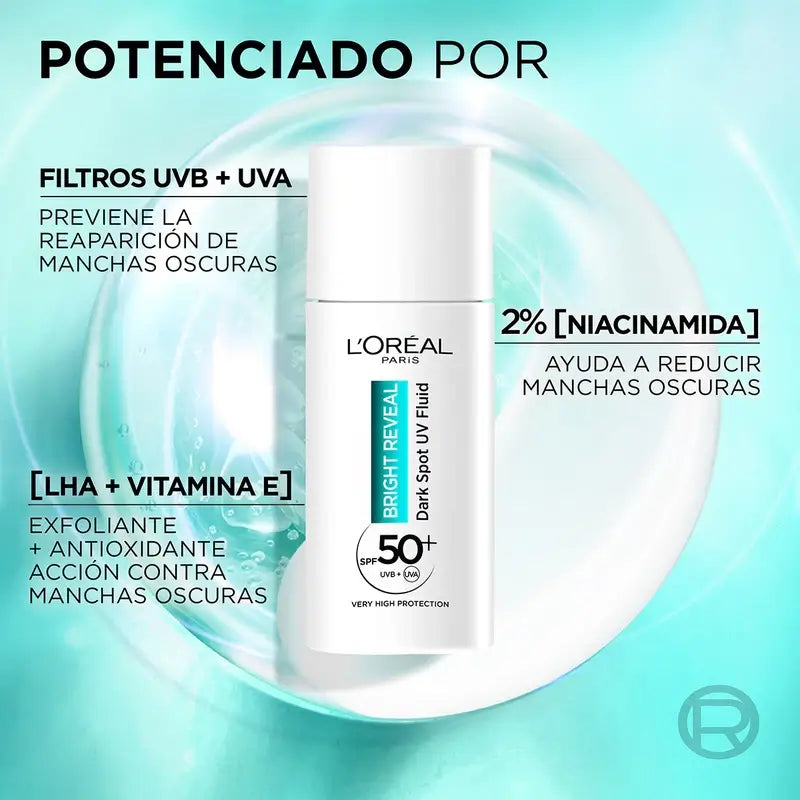L'Oréal Paris Bright Reveal Anti-Blemish Feuchtigkeitsfluid mit UV-Filter Spf50+ und Niacinamid