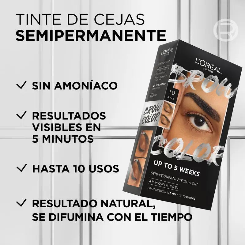L'Oréal Paris Brauenfarbe Semi-Permanent Brauenfarbe 1.0 Schwarz