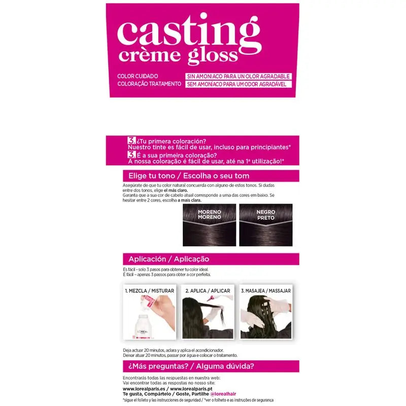 L'Oréal Paris Casting Creme Gloss Farbe Bad 200 Ebenholz Schwarz