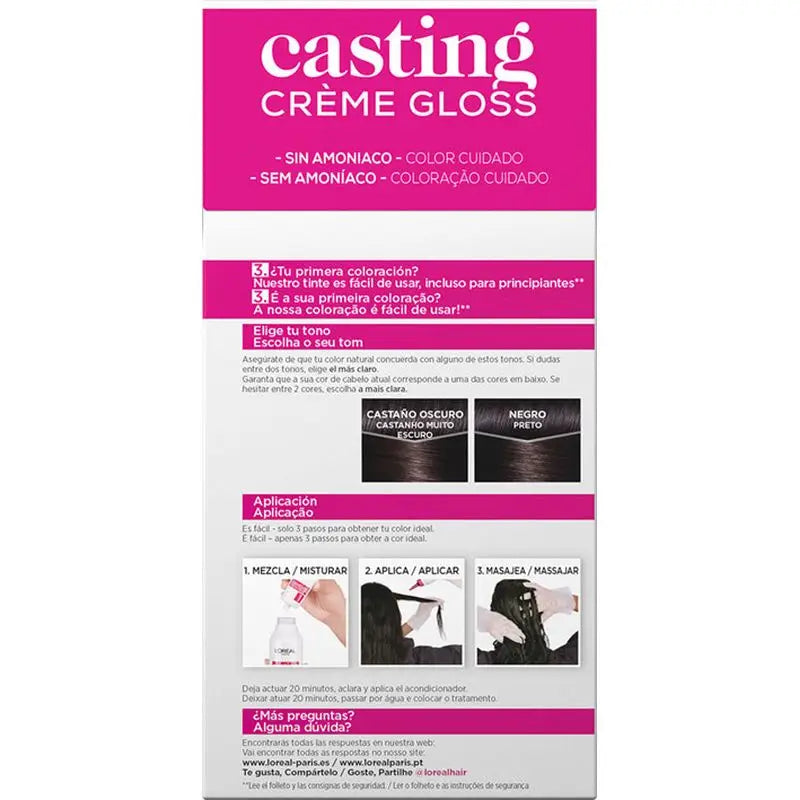 L'Oréal Paris Casting Creme Gloss Farbe Bad 200 Ebenholz Schwarz