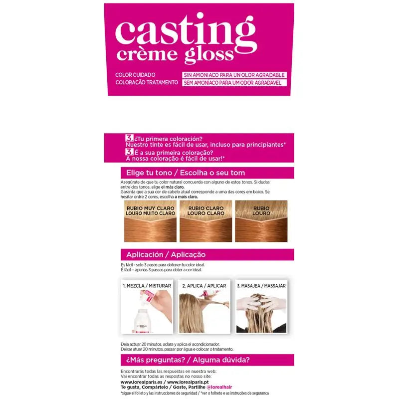 L'Oréal Paris Casting Creme Gloss Farbe Bad 834 Amber Blonde