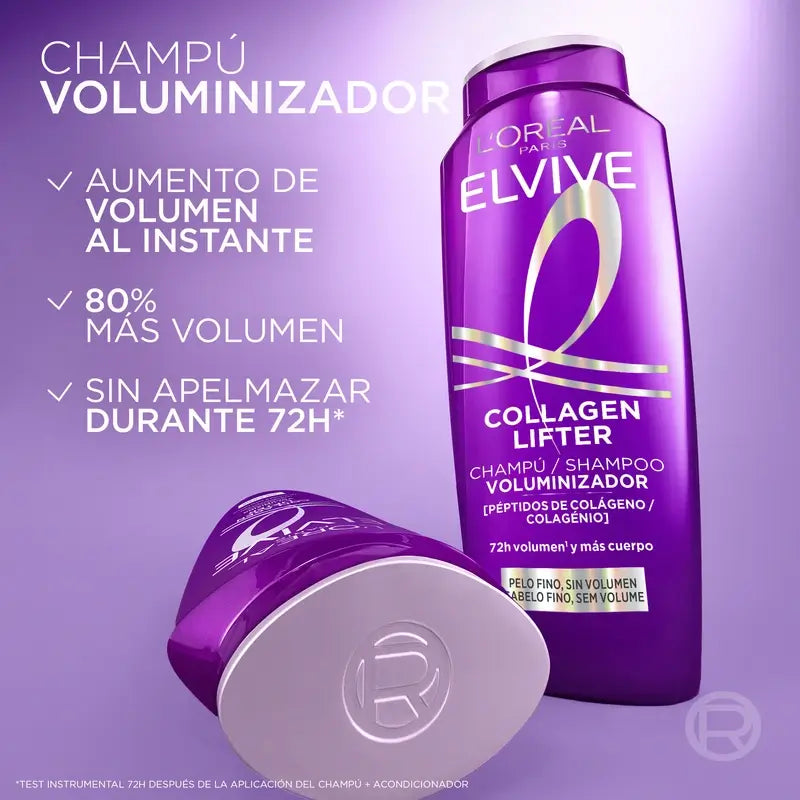 L'Oréal Paris Elvive Volumising Shampoo, mit Kollagen-Peptiden, 700 ml