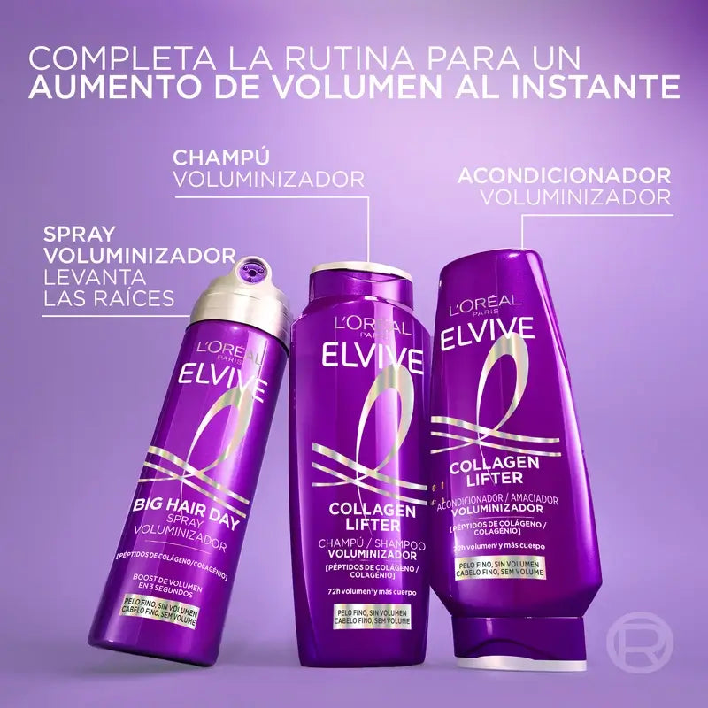 L'Oréal Paris Elvive Volumising Shampoo, mit Kollagen-Peptiden, 700 ml