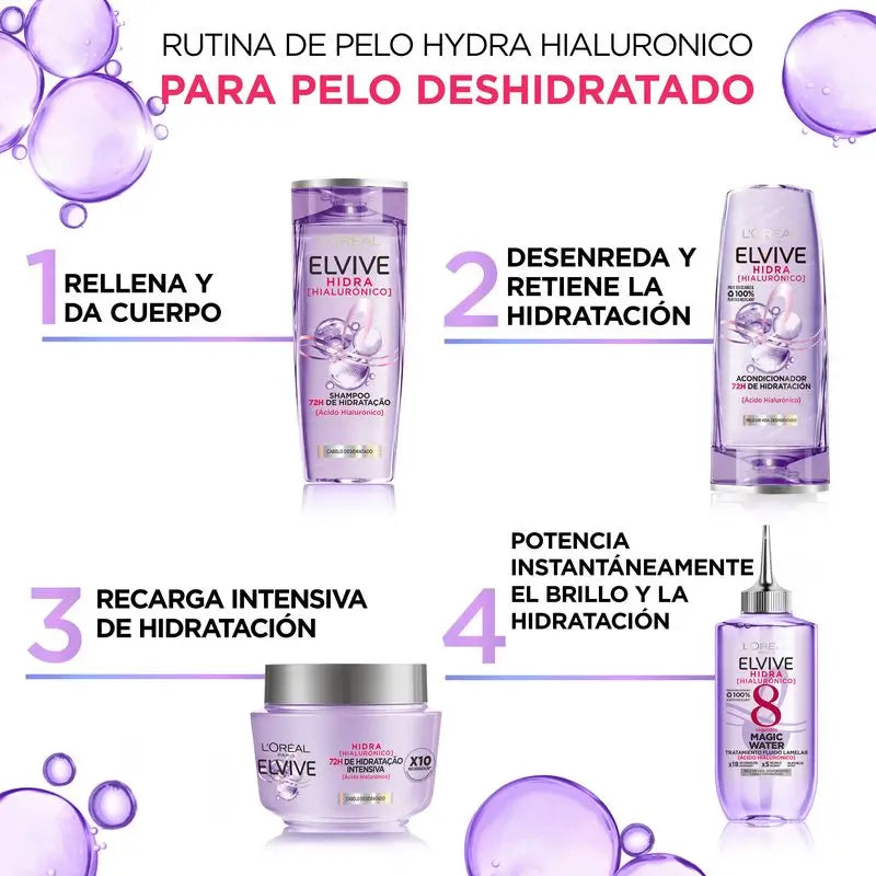 L'Oréal Paris Elvive Hidra Hyaluronic Magic Water: 8S Haarkur, Lamellar Technologie, 200Ml