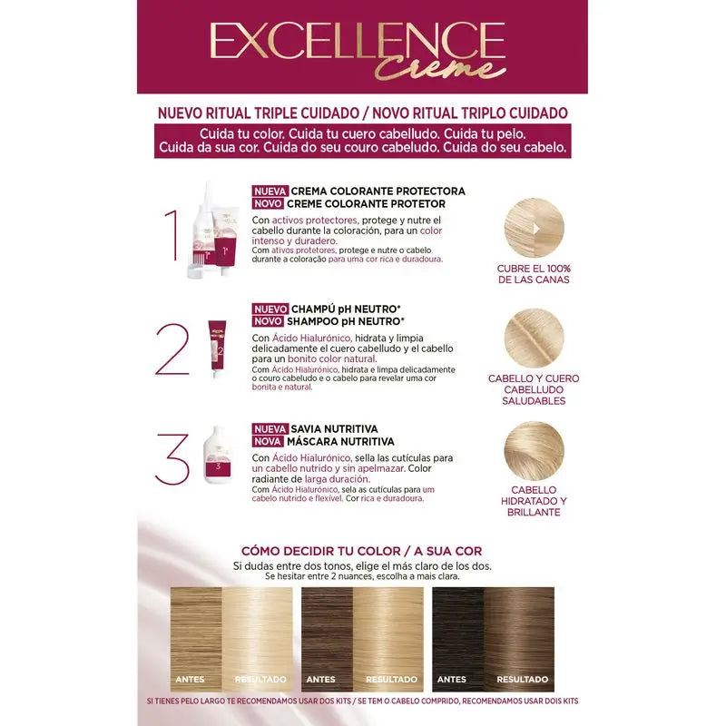 L'Oréal Paris Excellence Creme Dauerhafte Haarfarbe - Farbton 10 Hellstes Aufhellendes Blond