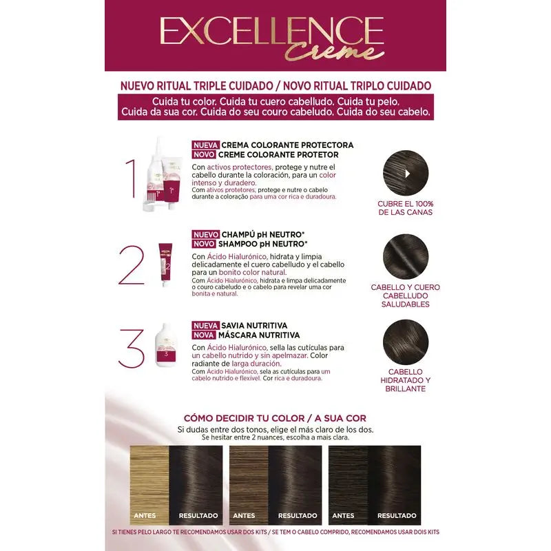 L'Oréal Paris Excellence Creme Dauerhafte Haarfarbe - Farbton 3 Dunkelrotbraun