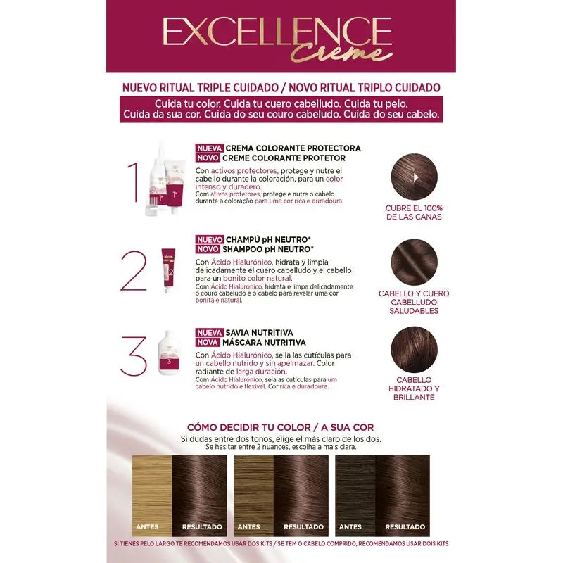 L'Oréal Paris Excellence Creme Dauerhafte Haarfarbe - Farbton 4.15 Eiskaltes Dunkelbraun