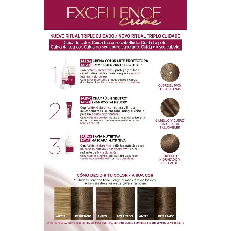 L'Oréal Paris Excellence Creme Dauerhafte Haarfarbe - Farbton 6 Dunkelblond