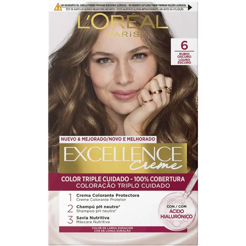 L'Oréal Paris Excellence Creme Dauerhafte Haarfarbe - Farbton 6 Dunkelblond