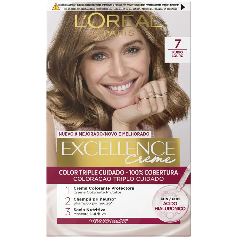 L'Oréal Paris Excellence Creme Dauerhafte Haarfarbe - Farbton 7 Blond