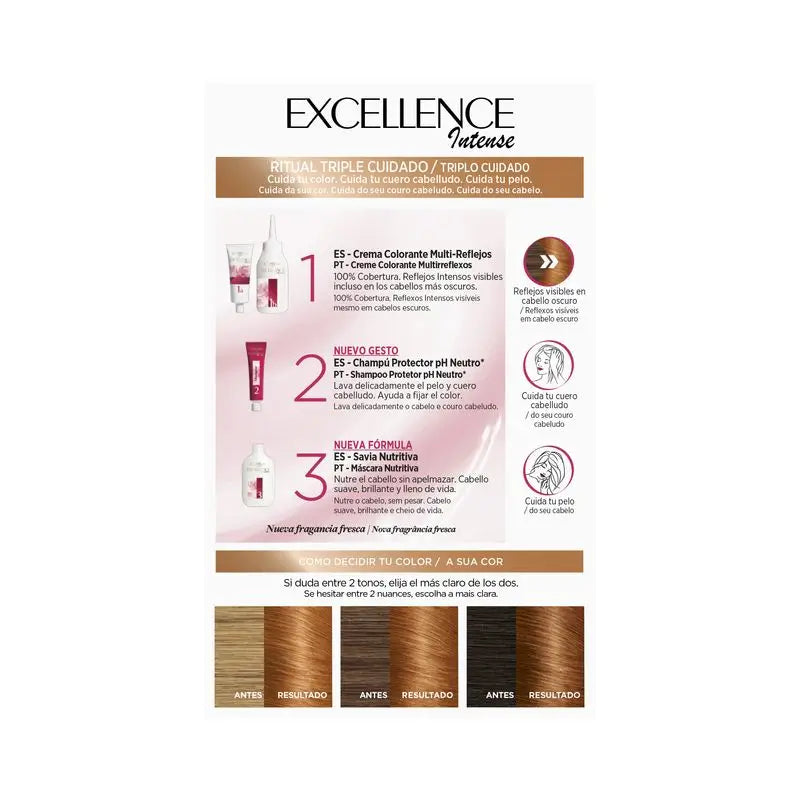 L'Oréal Paris Excellence Intensive Dauerhafte Haarfarbe - Farbton 7.43 Goldkupferblond