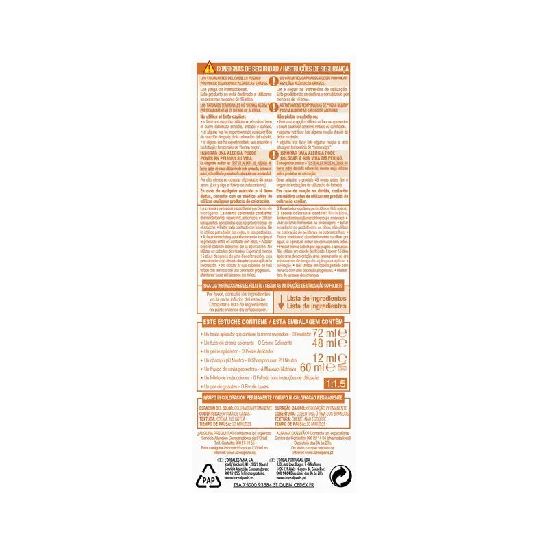 L'Oréal Paris Excellence Intensive Dauerhafte Haarfarbe - Farbton 7.43 Goldkupferblond