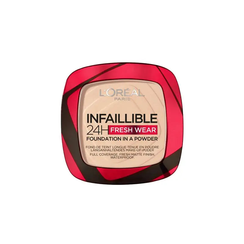 L'Oréal Paris Infallible 24H Long Lasting Matte Compact Powder Shade 20 Ivory Für mittlere dunkle Haut