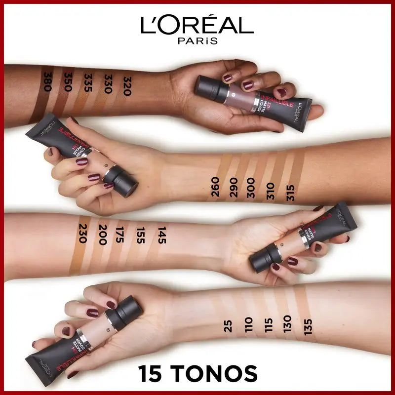 L'Oréal Paris Infallible 32H Matte Cover Matte Base 300 Ambre 30Ml mit Niacinamid, Spf25, wasserfest