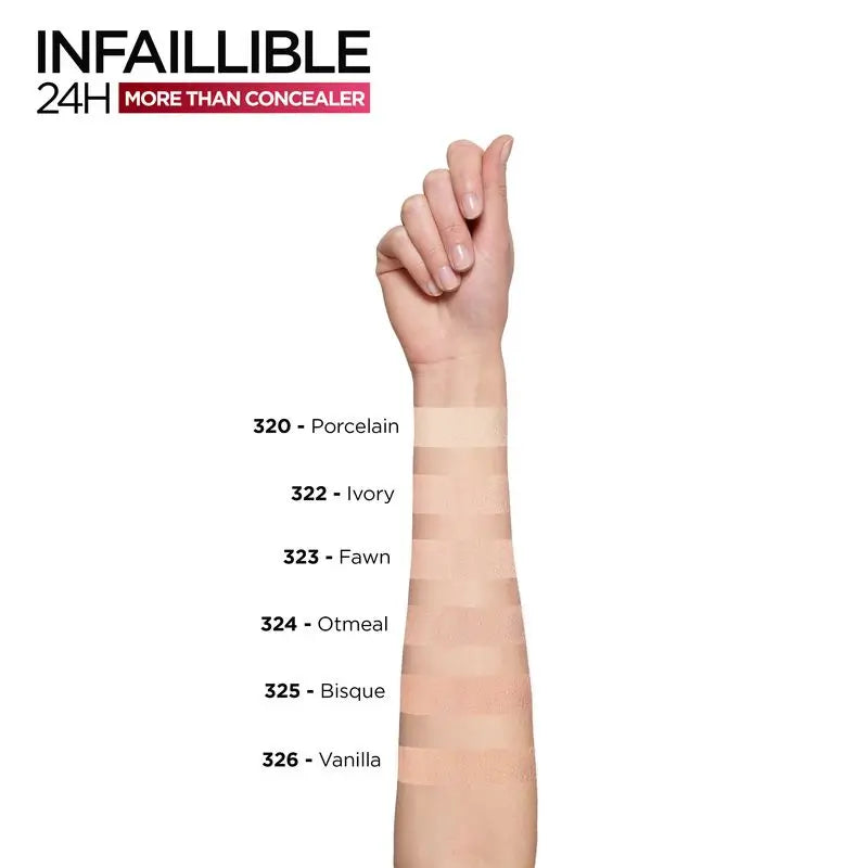 L'Oréal Paris Infallible More Than Concealer Abdeckender Concealer, Farbton 326 Vanille, 11 ml