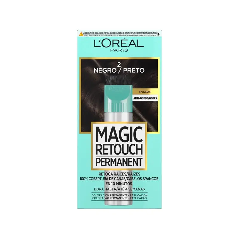 L'Oréal Paris Magic Retouch Permanent – Nachfärben der Haarwurzeln 02 Schwarz 18 ml