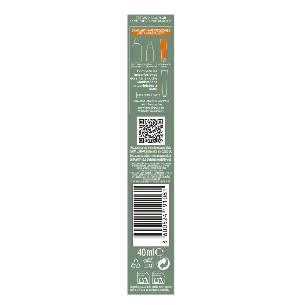 L'Oreal Paris Men Expert Derma Feuchtigkeitscreme Spf30, 40 ml