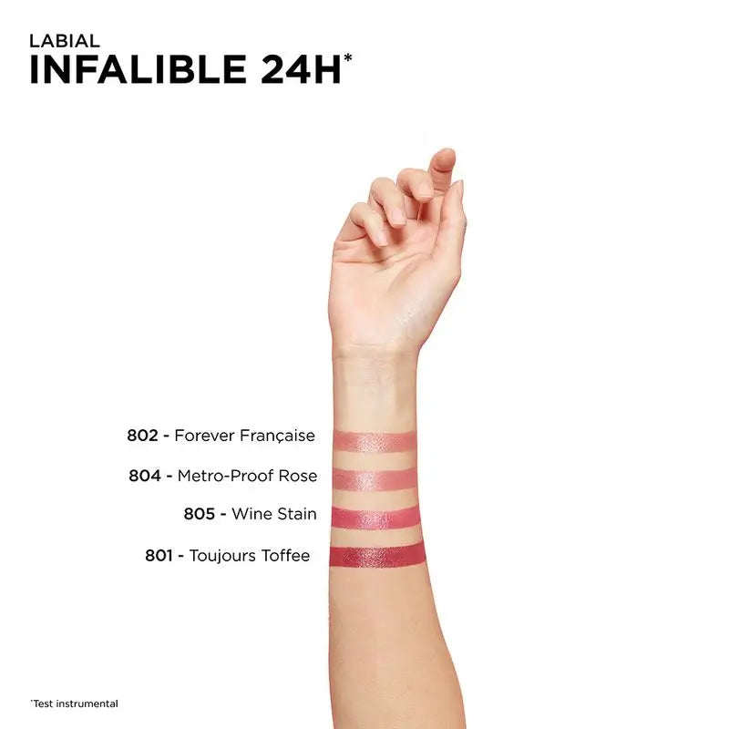 L'Oréal Paris 24H Unfehlbarer permanenter Lippenstift Farbton 801 Toujours Toffee