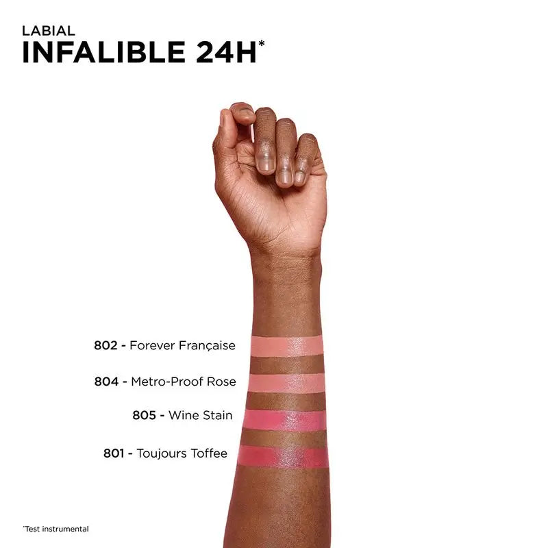 L'Oréal Paris 24H Unfehlbarer permanenter Lippenstift Farbton 801 Toujours Toffee